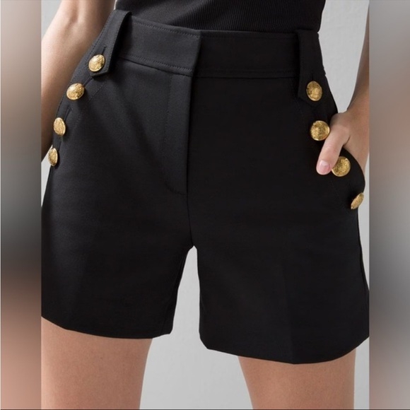 White House Black Market Pants - Black sailor button shorts